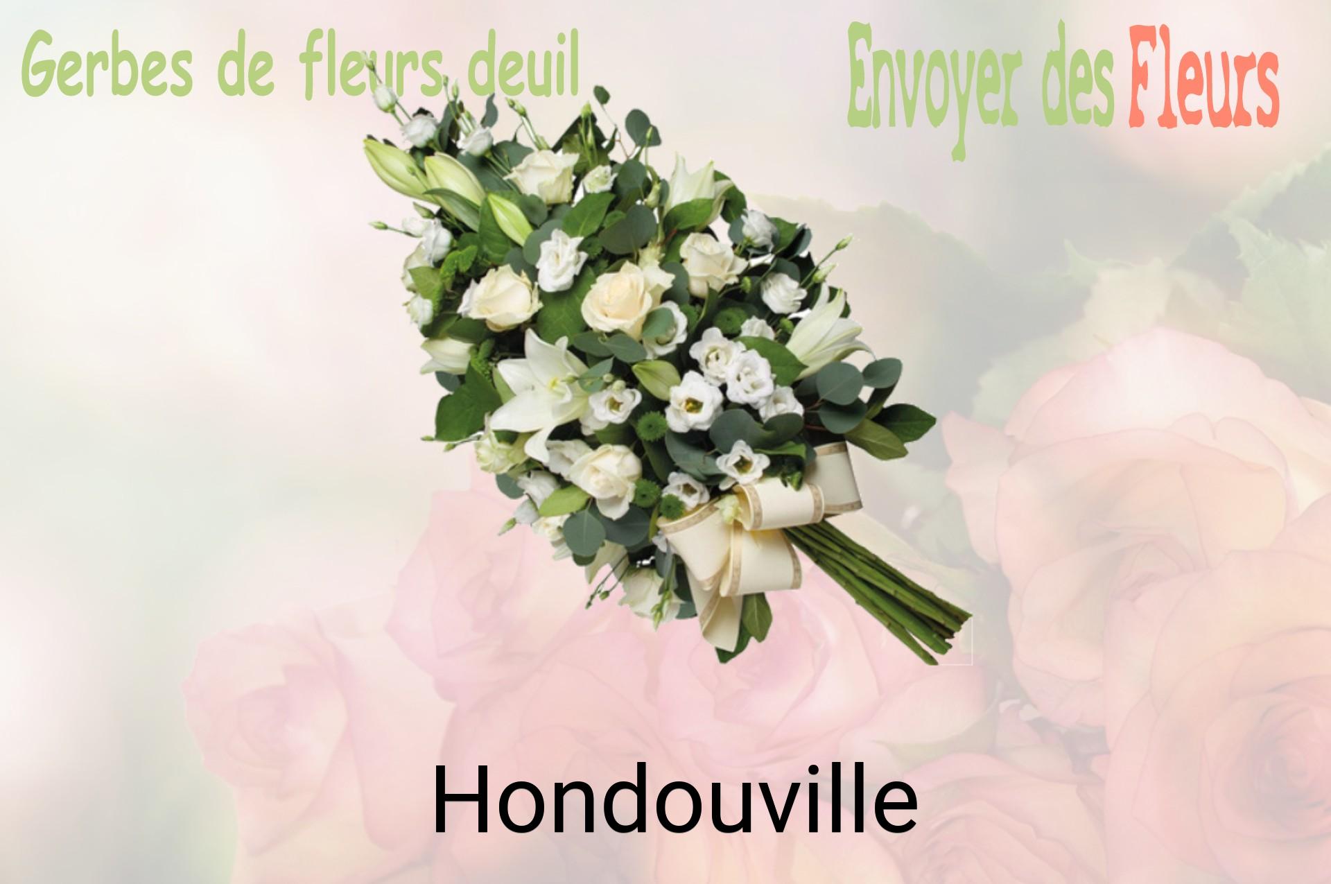 Gerbe de fleurs de deuil livrée à Hondouville